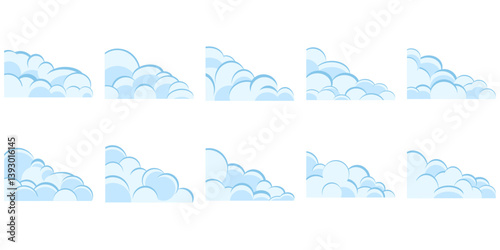 Blue cloud comic cartoon corner decoration