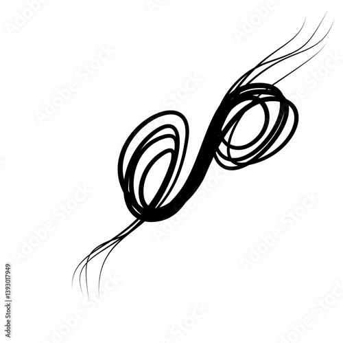 Illustration of black hair strands