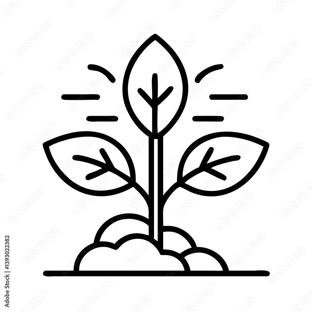 Growing Sprout Symbolizing Potential and Development Growing Sprout Symbolizing Potential and Development