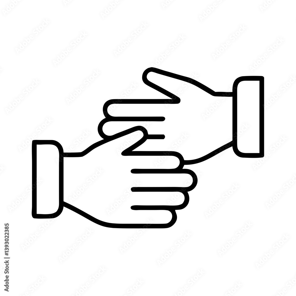 Hands symbolizing cooperation and motivation in a minimalist style Hands symbolizing cooperation and motivation in a minimalist style