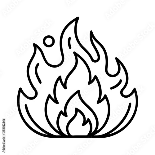 Stylized flame icon representing passion and excitement  