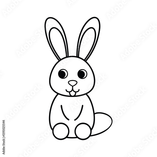 A little bunny line art vector illustration