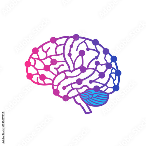 Brain's Neural Network: A digital rendering of the human brain showcases its intricate neural pathways, representing the power of thought and cognitive processes.