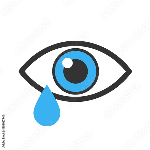 Tears of Empathy: A simple yet evocative illustration of an eye, conveying themes of emotion, empathy, and vulnerability through a single teardrop.