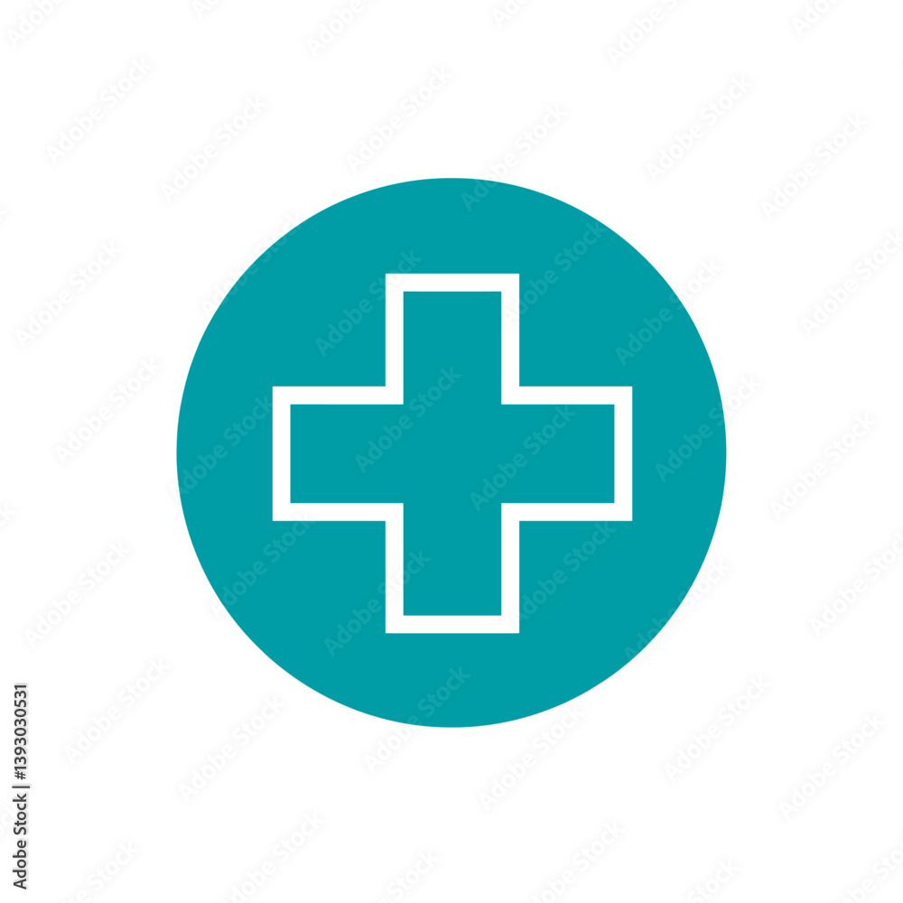 Healthcare Icon: A minimalist healthcare icon features a white plus sign encased in a serene blue circle, embodying concepts of health, wellness, and medical care. Healthcare Icon: A minimalist healthcare icon features a white plus sign encased in a serene blue circle, embodying concepts of health, wellness, and medical care.
