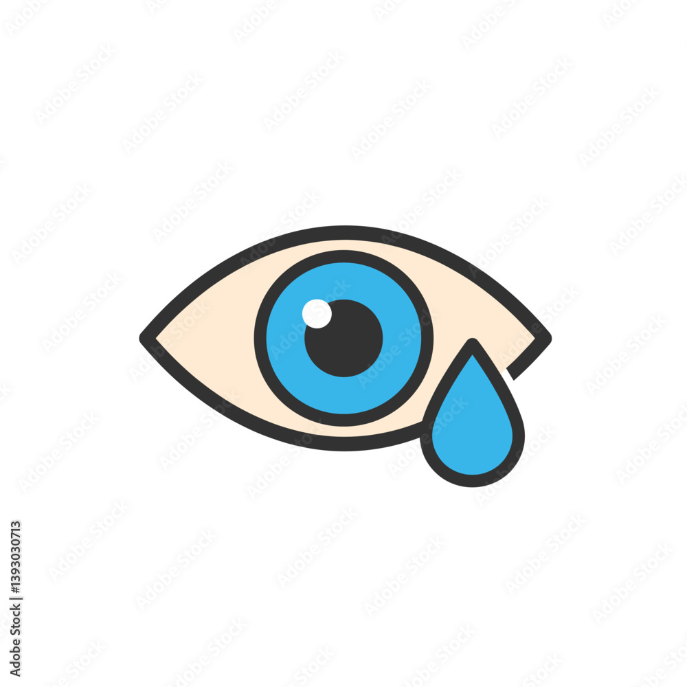 Empathy in a Glance: This illustration portrays a single eye with a teardrop, capturing the essence of emotion, vulnerability, and compassion. 