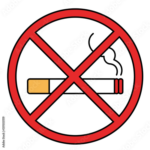 Smoke-Free Zone: A bold, graphic depiction of a "no smoking" sign, conveying a clear message of prohibition and health consciousness.