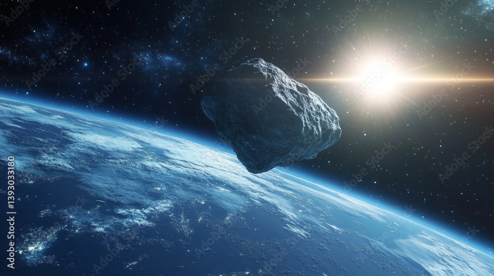 Imminent threat massive asteroid approaches earth highlighting dangers of space exploration