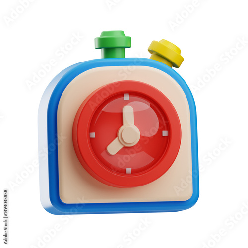 3D Illustration Toy Stopwatch