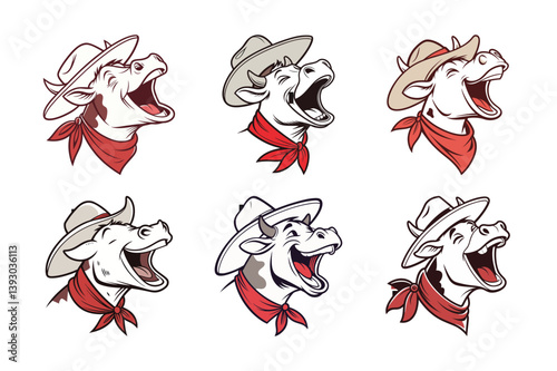 Bandana Cow Stock Illustrations