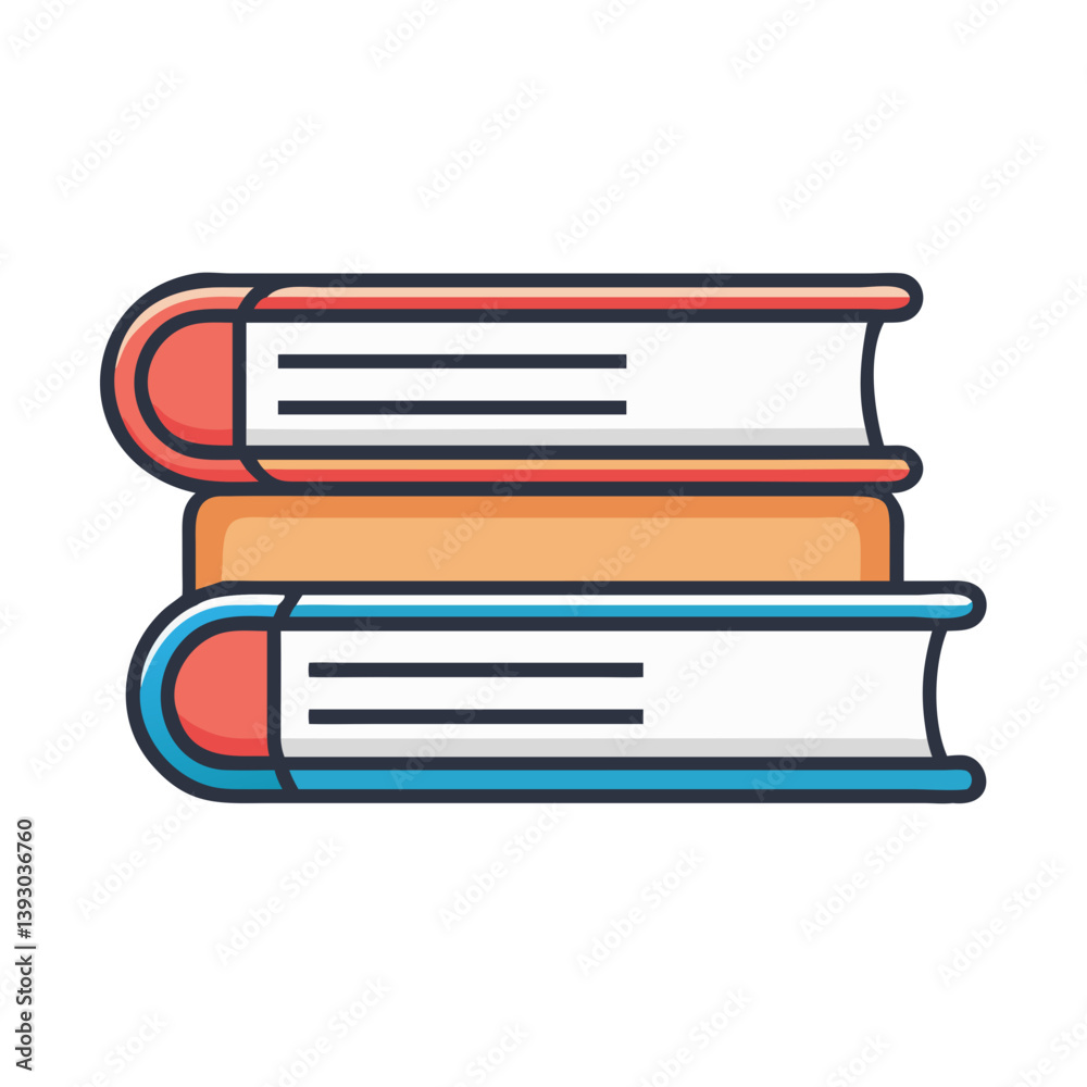 two books colored icon isolated on transparent background 
