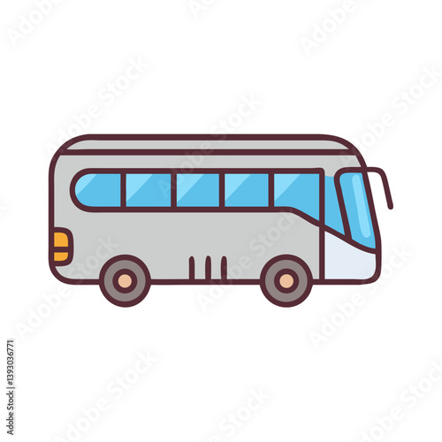 travel bus colored icon on transparent background 
