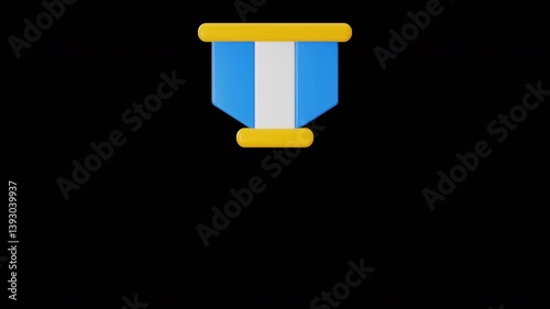 3D Animation of Medal with Star Symbol