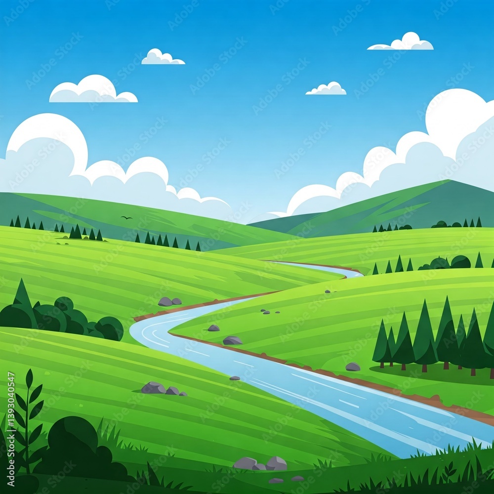 landscape with green field landscape with green field
