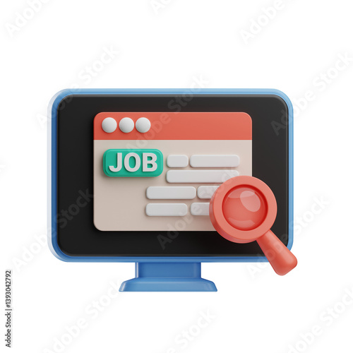 Job Search Icon on Computer Screen