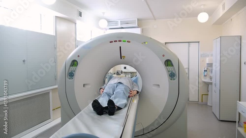 Medical professionals performing a ct scan on a patient inside a technologically advanced medical facility, ensuring accurate diagnosis and treatment planning