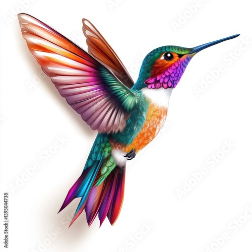Vibrant hummingbird in flight (1)