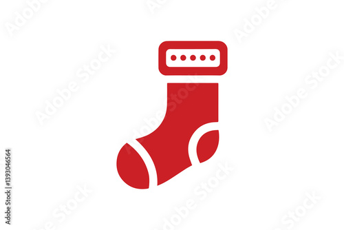 simple  Christmas sock silhouette icon vector isolated in white background