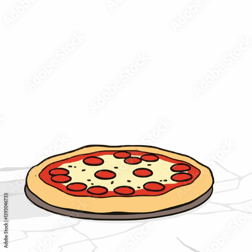 Hearty Pizza with A Marble Countertop
