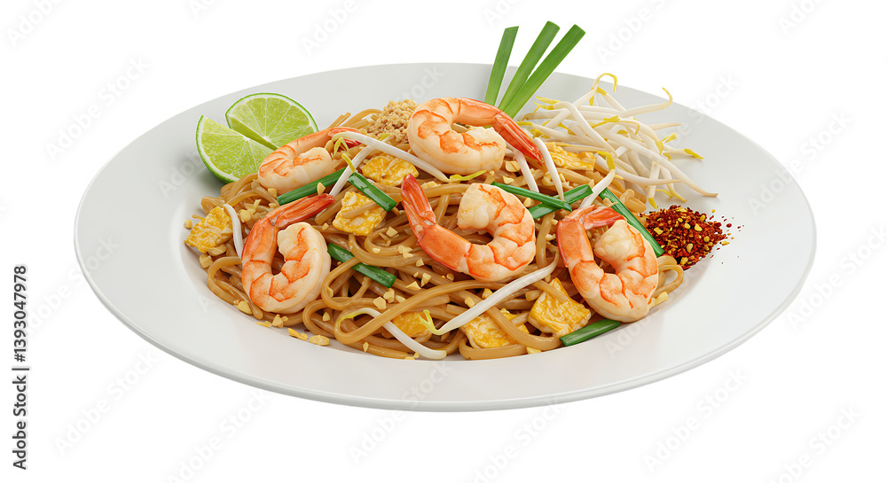 Delicious shrimp dish with colorful vegetables and garnish Delicious shrimp dish with colorful vegetables and garnish