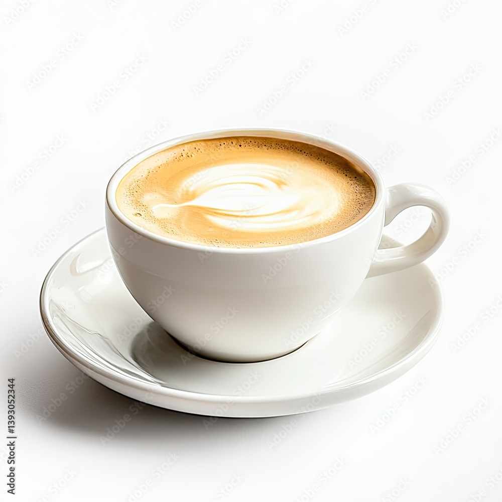Aromatic latte in a white cup Aromatic latte in a white cup