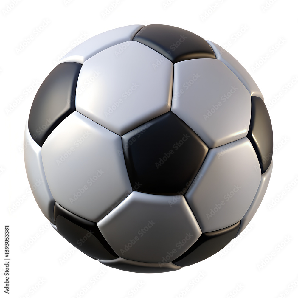 Fototapeta premium A single black and white soccer ball used for playing football