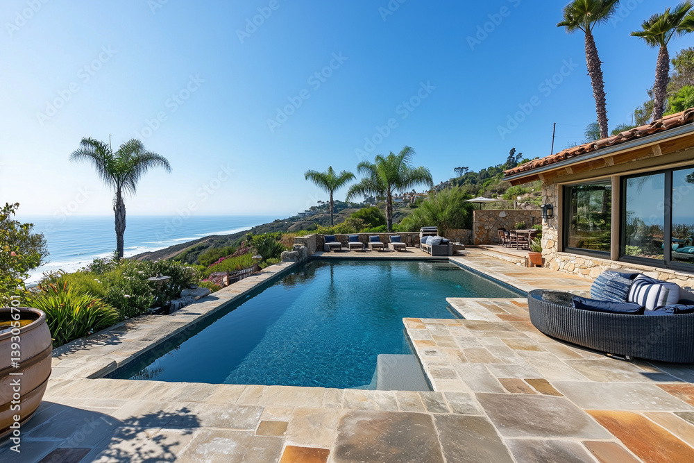 Luxury Oceanfront Villa with Infinity Pool and Coastal View in California
