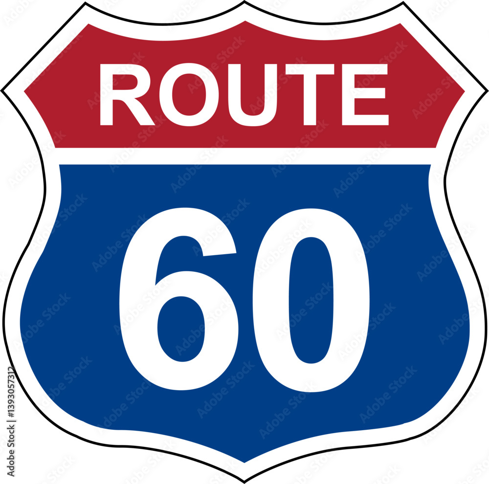 custom made wallpaper toronto digitalRoute 60. Sign with route number. Designations of routes or tourist destinations. Road number. US route sign.