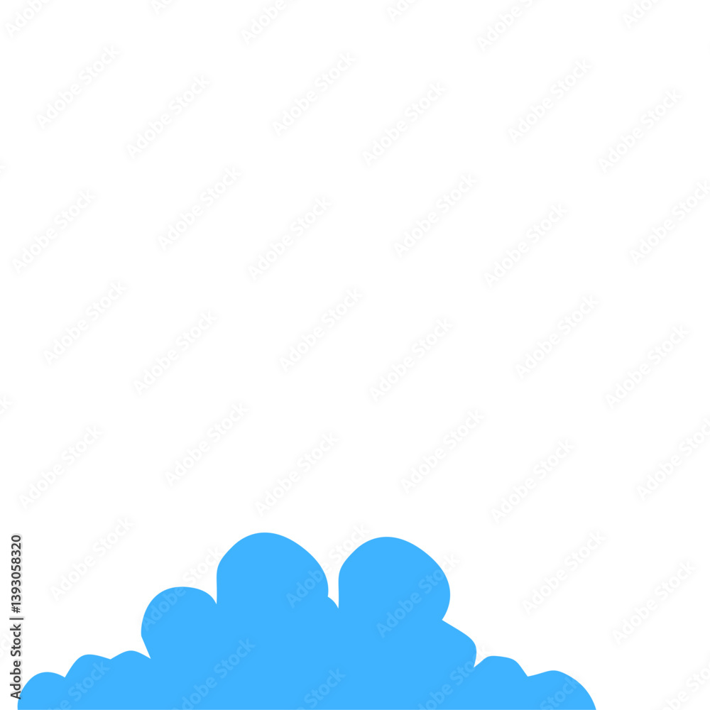Flat Style Curly Clouds Flat Style Curly Clouds