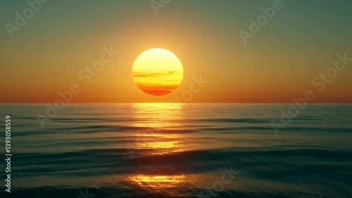 Majestic Sunset Over the Ocean: A Serene Golden Hour