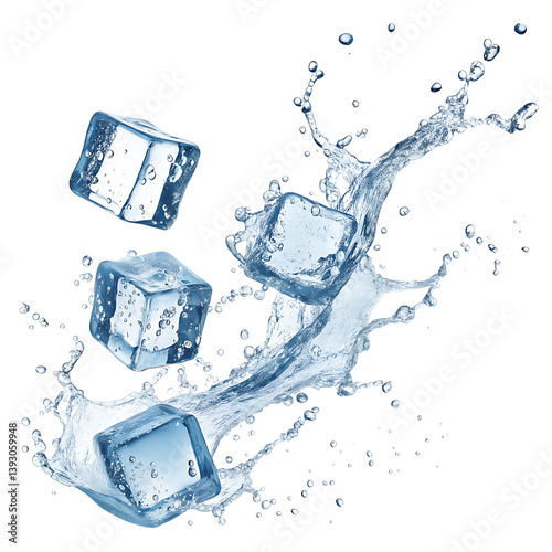 ice cubes in water
