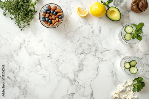 Healthy Food Ingredients on Marble