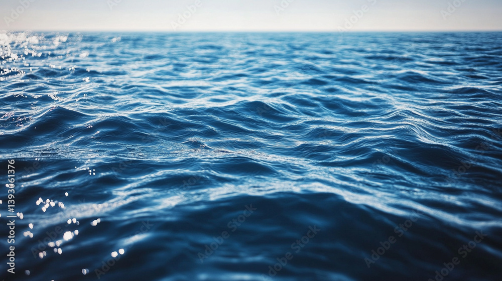 Calm ocean waters reflecting sunlight with gentle waves, creating a serene coastal atmosphere Calm ocean waters reflecting sunlight with gentle waves, creating a serene coastal atmosphere