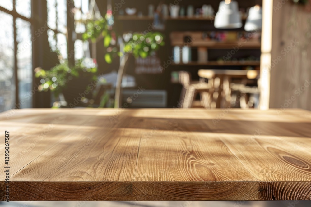 Empty wooden table with supermarket background for product display Empty wooden table with supermarket background for product display