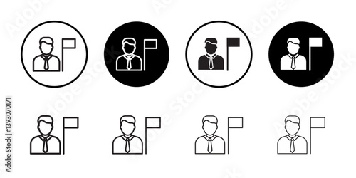 Ambassador icon outline collection or set in black and white