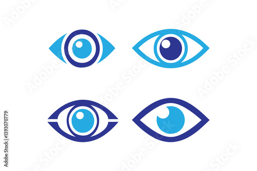 simple Eye icon logo silhouette icon vector isolated in white background
