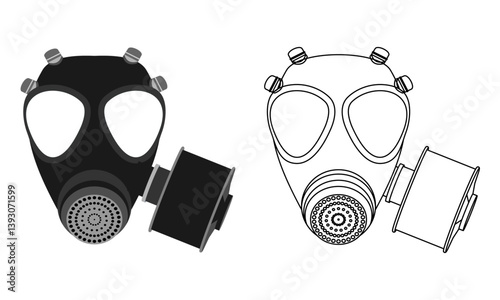 respirator gas mask icon vector illustration isolated on white background