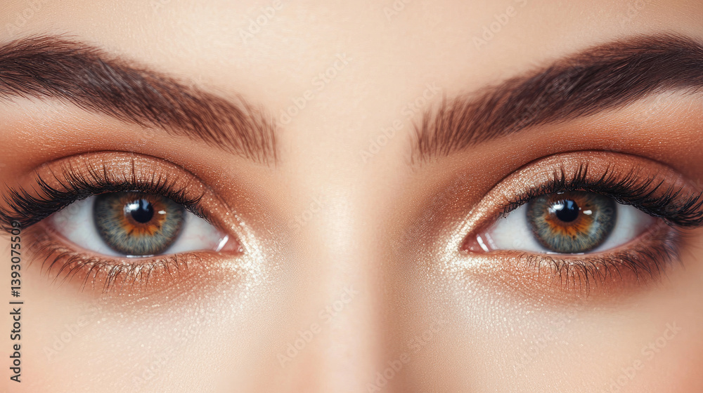 Macro photo of woman with beautiful eyes
