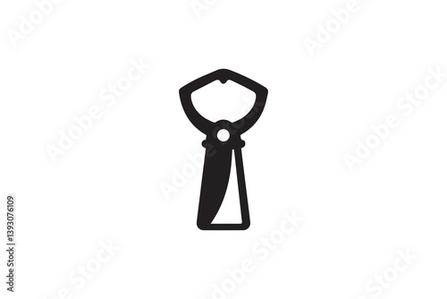 simple Bottle opener silhouette icon vector isolated in white background