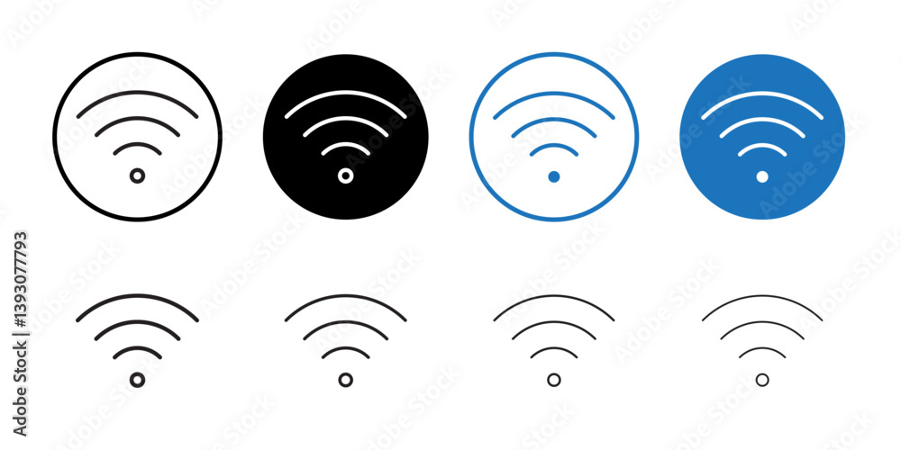 Signal icon outline collection or set in black and white Signal icon outline collection or set in black and white
