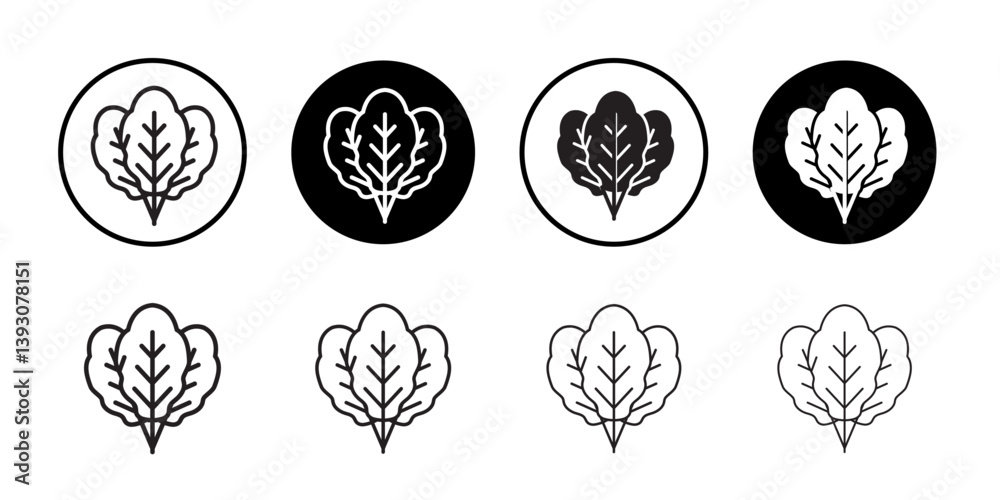 spinach icon outline collection or set in black and white spinach icon outline collection or set in black and white