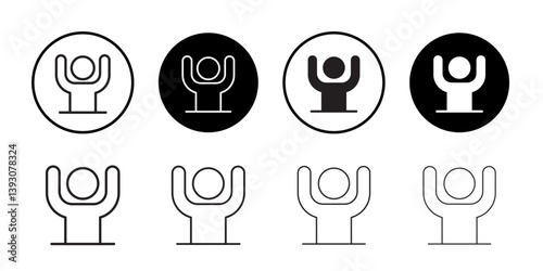 Surrender, capitulate, give up icon outline collection or set in black and white