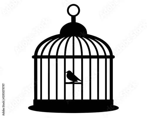 Bird Cage Silhouette Vector Design, Bird Cage SVG, Bird Cage Icon