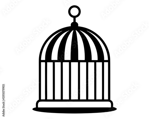 Bird Cage Silhouette Vector Design, Bird Cage SVG, Bird Cage Icon