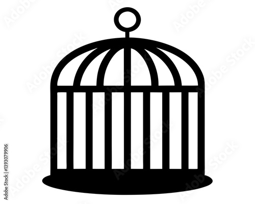 Bird Cage Silhouette Vector Design, Bird Cage SVG, Bird Cage Icon