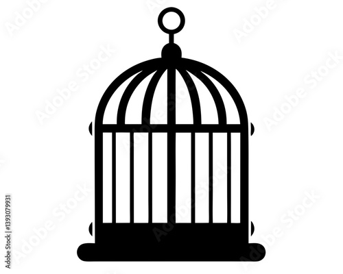 Bird Cage Silhouette Vector Design, Bird Cage SVG, Bird Cage Icon