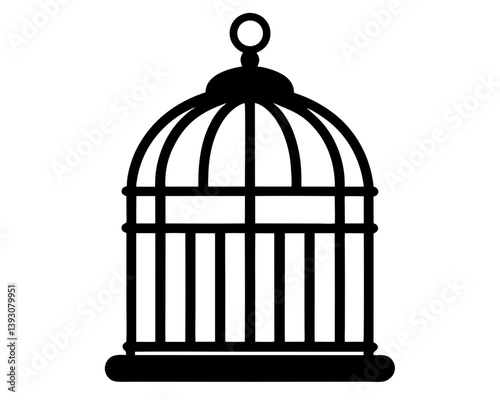 Bird Cage Silhouette Vector Design, Bird Cage SVG, Bird Cage Icon