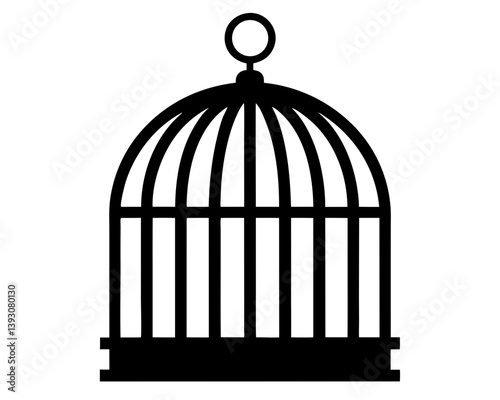 Bird Cage Silhouette Vector Design, Bird Cage SVG, Bird Cage Icon