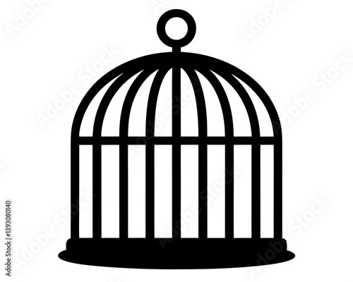 Bird Cage Silhouette Vector Design, Bird Cage SVG, Bird Cage Icon