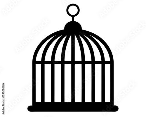 Bird Cage Silhouette Vector Design, Bird Cage SVG, Bird Cage Icon
